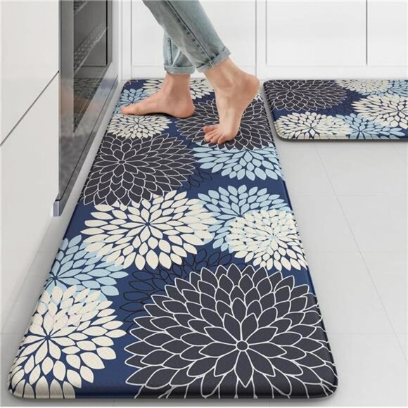 Boho Anti Fatigue Kitchen Mats Set Cushioned Non Slip Waterproof Floor Rugs - Picture 1 of 7